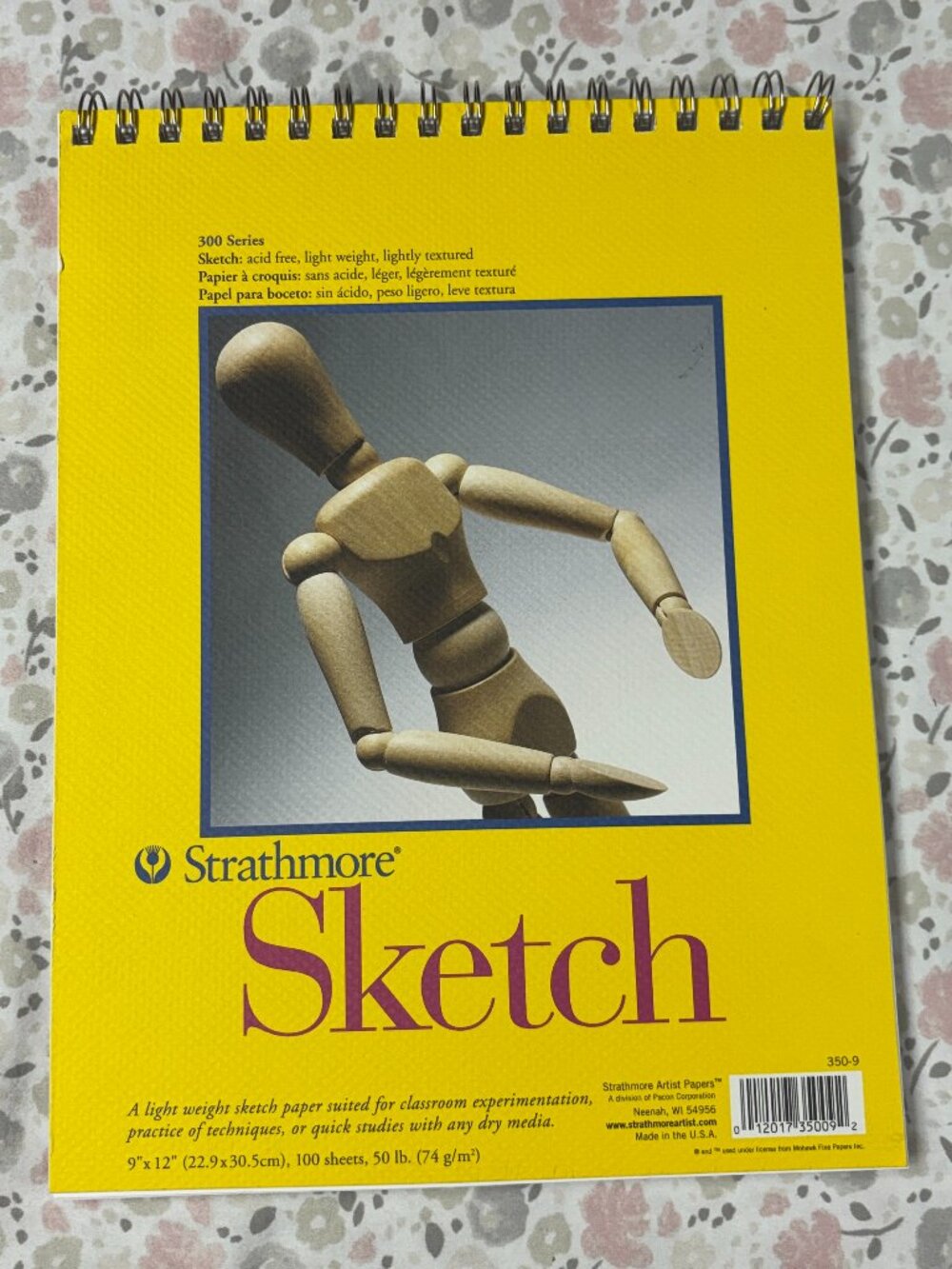 Strathmore Sketch Paper 50lb 9"x12" spiral bound light weight lightly textured